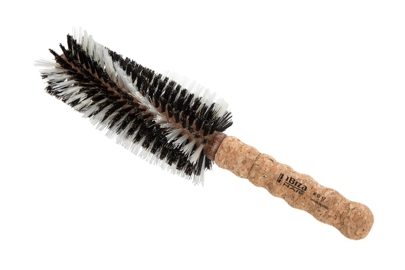 Ibiza Hair Tools G17 65mm cork handled hairbrush hybrid bristle