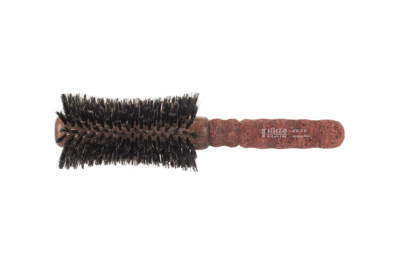 Ibiza Hair Tools RLX red extended cork handle boar-bristle blow dry brush 
