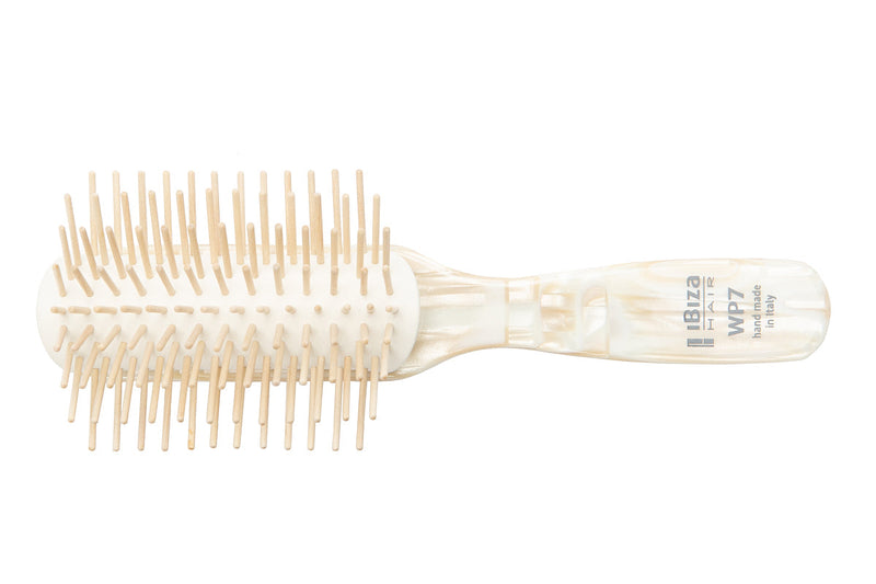 Ibiza Hair Tools WP7 pearl handled brush with wooden bristles